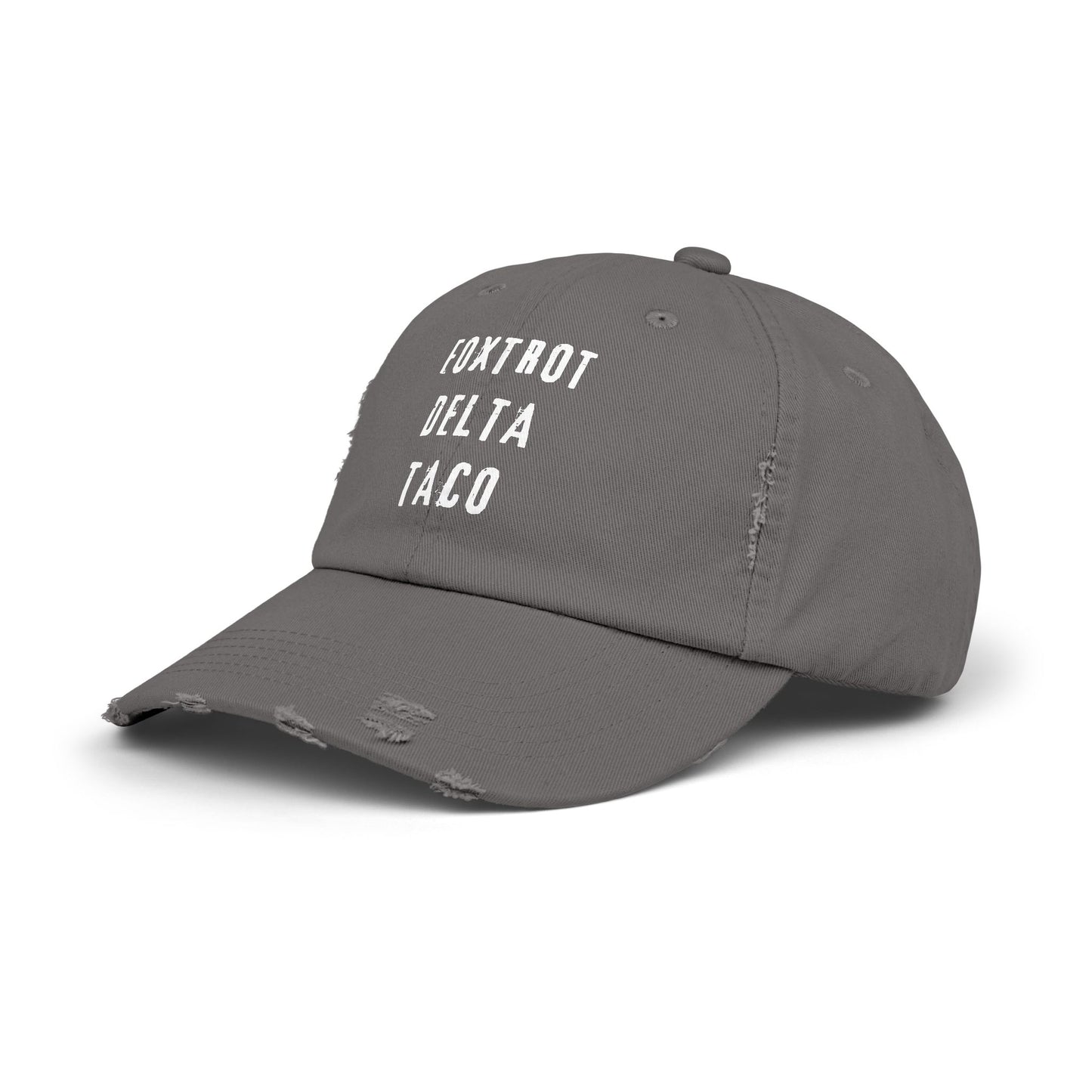 Foxtrot Delta Taco FDT - Anti Trump -Distressed Cap with Fun Slogan – Perfect for Casual Wear, Gifts, Travel, or Everyday Adventures