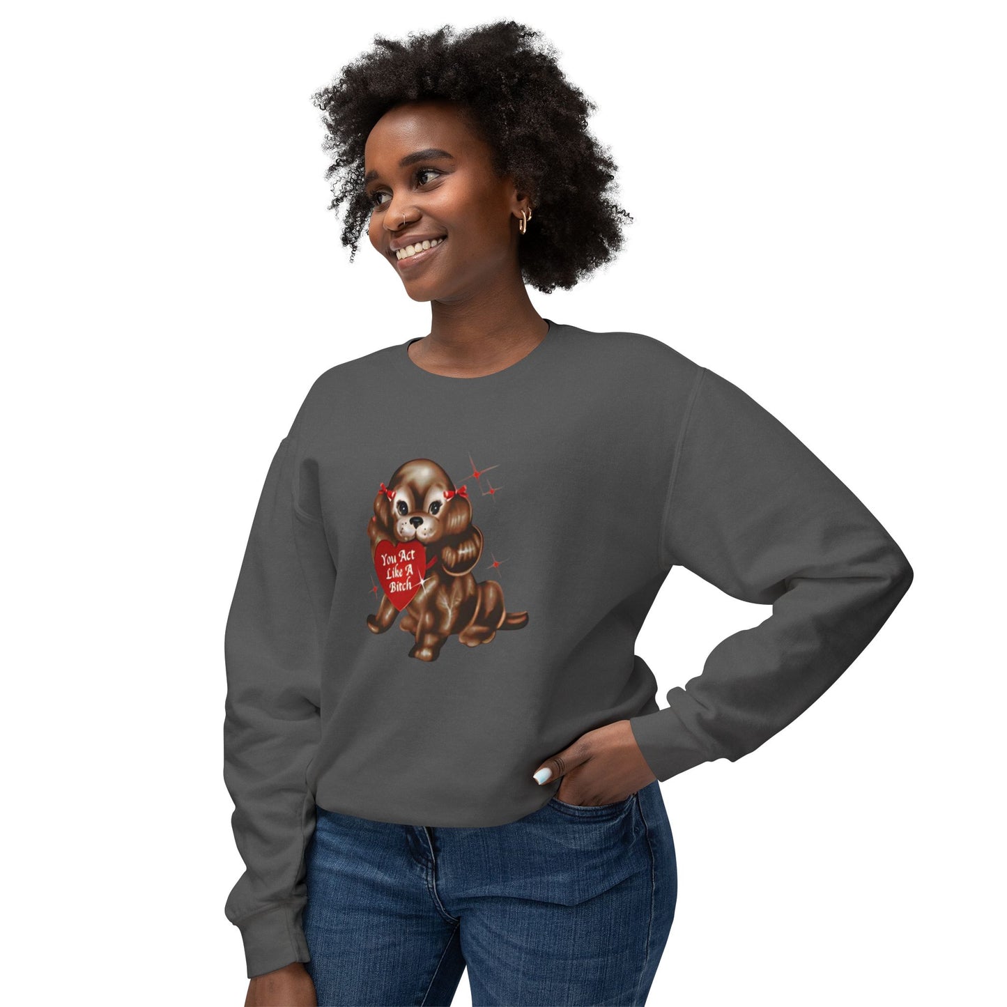 like a bitch - comfort colors - Unisex Lightweight Crewneck Sweatshirt