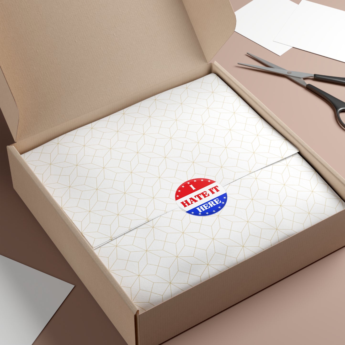 Political Vinyl Sticker — "I Hate It Here" -Blue Party