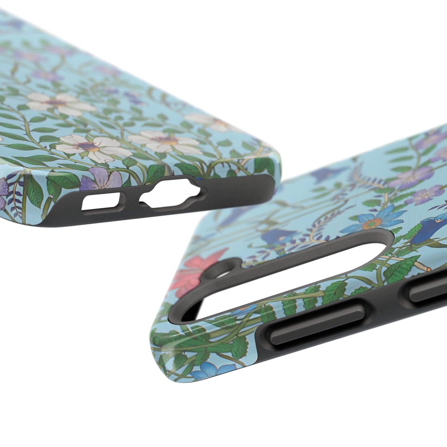 Vibrant Floral Tough Phone Case "Flora Blue"- Durable Protection for Your Device