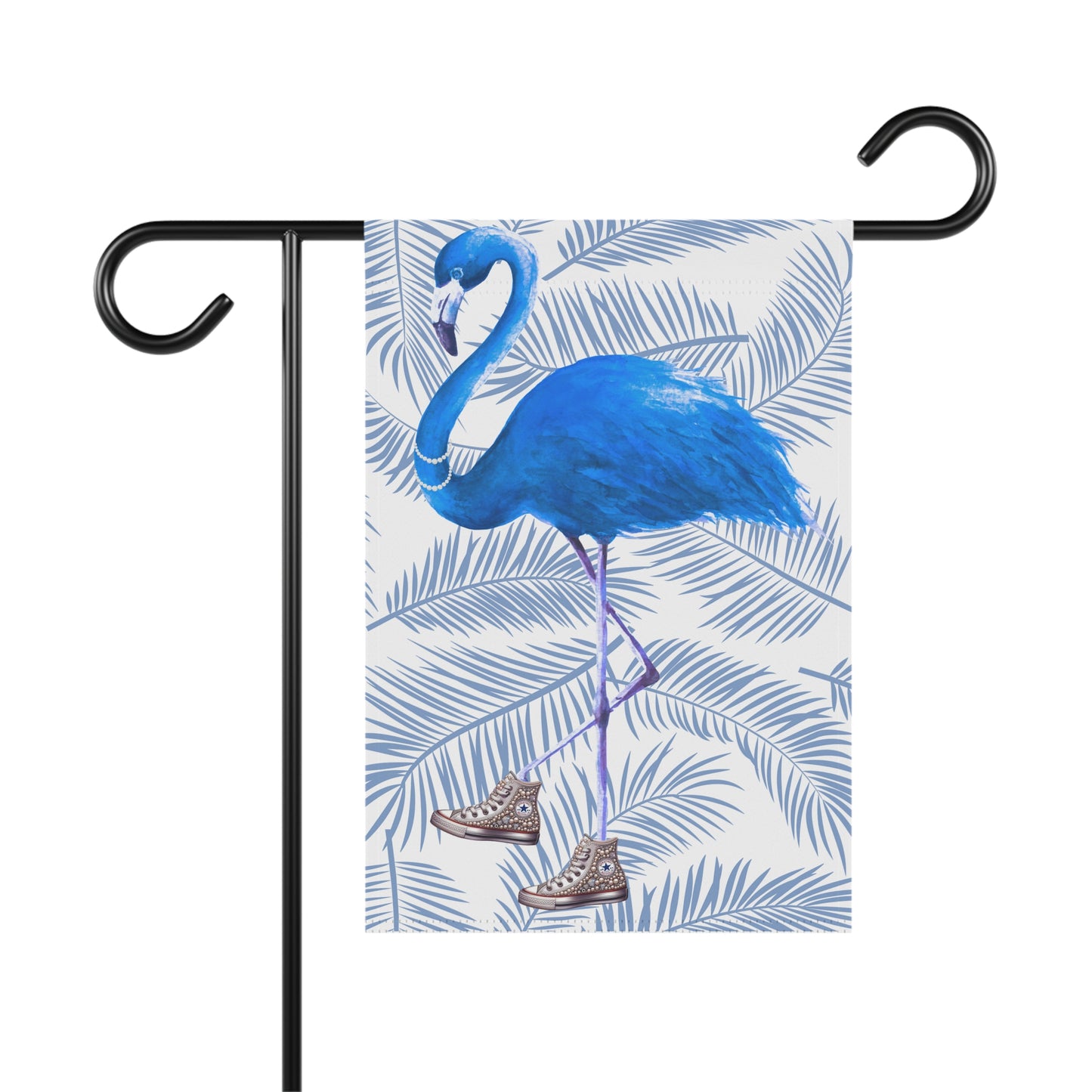 Blue Flamingo in Chucks and Pearls - Kamala 2024 - Garden & House Banner/Flag