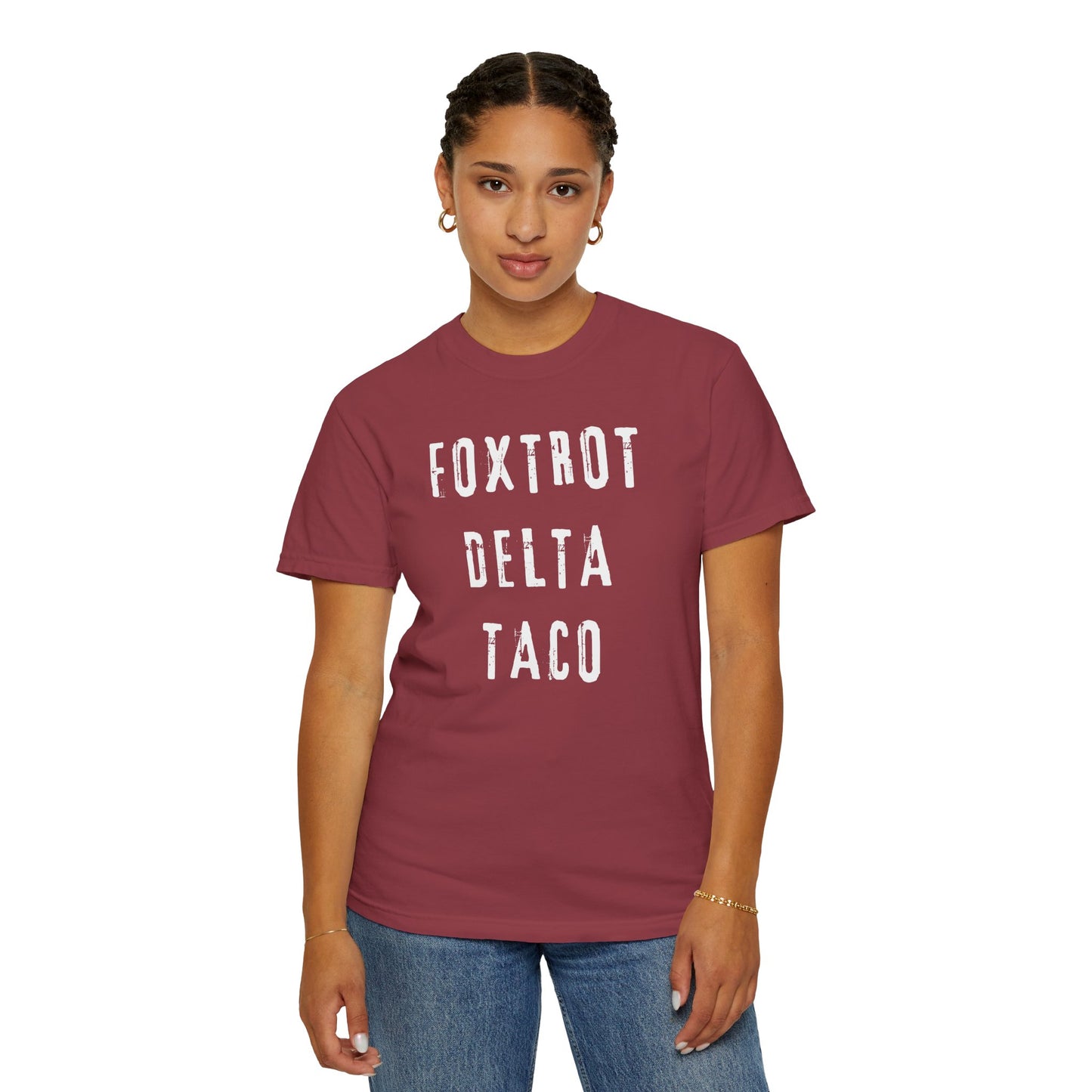 Foxtrot Delta Taco FDT Comfort Colors T-Shirt - Unisex Garment-Dyed Tee, Funny Gift, Taco Political Apparel, Everyday Wear, Summer Style