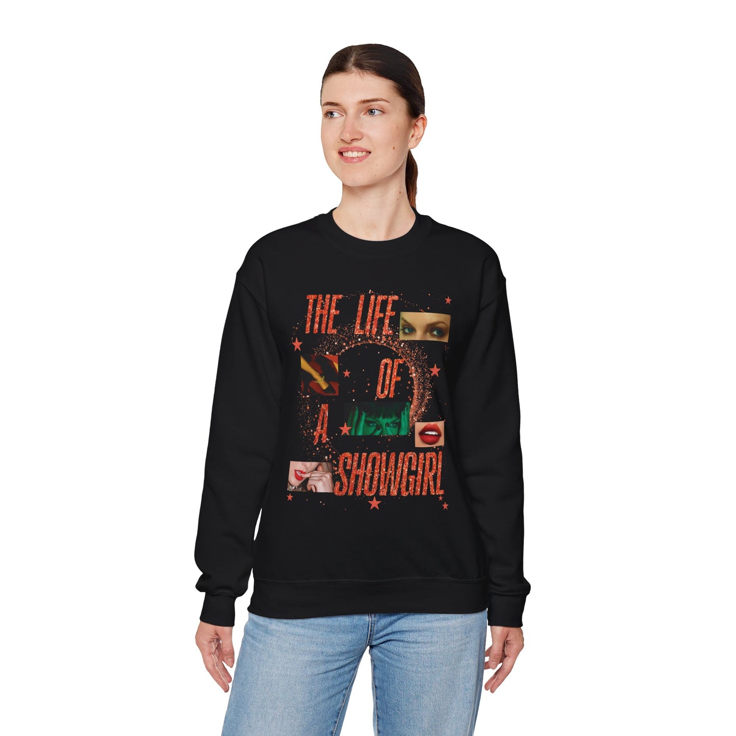 Showgirl Life Collage Sweatshirt | Cozy Unisex Crewneck, Perfect Gift for Performers, Birthday, Dance Lovers, Fashion Statement