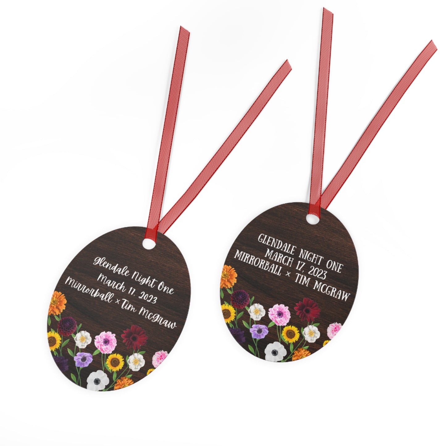 CUSTOMIZABLE Surprise Songs and Concert Date Floral Piano - Metal Ornament