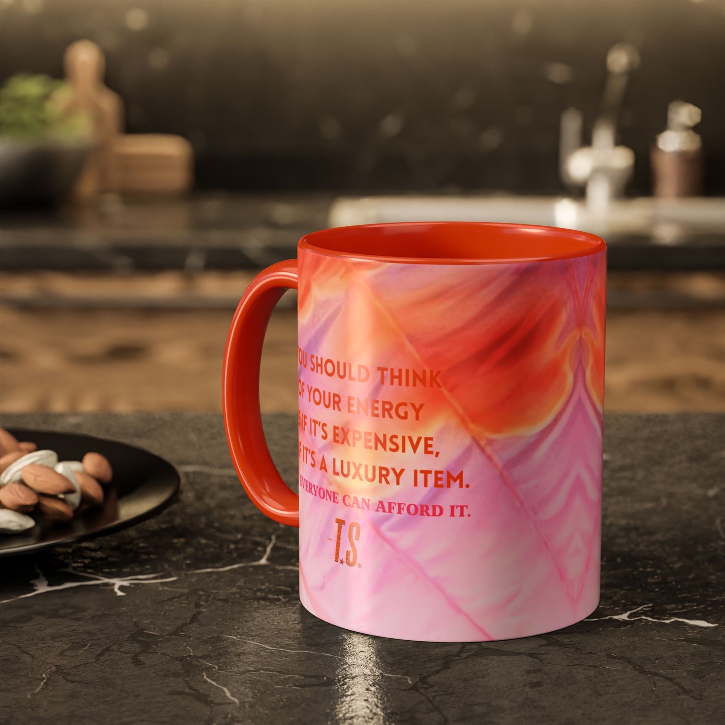 Colorful Luxury Energy Inspirational Mug, Motivational Coffee Cup, Unique Gift, Office Decor, Self-Care Reminder