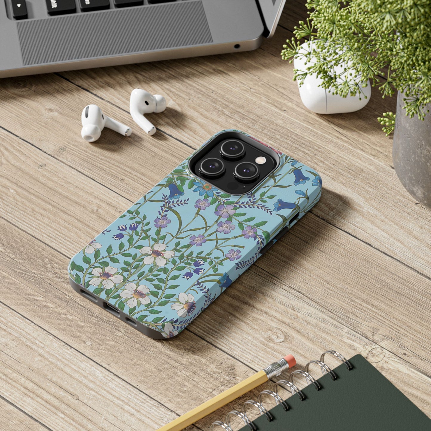 Vibrant Floral Tough Phone Case "Flora Blue"- Durable Protection for Your Device