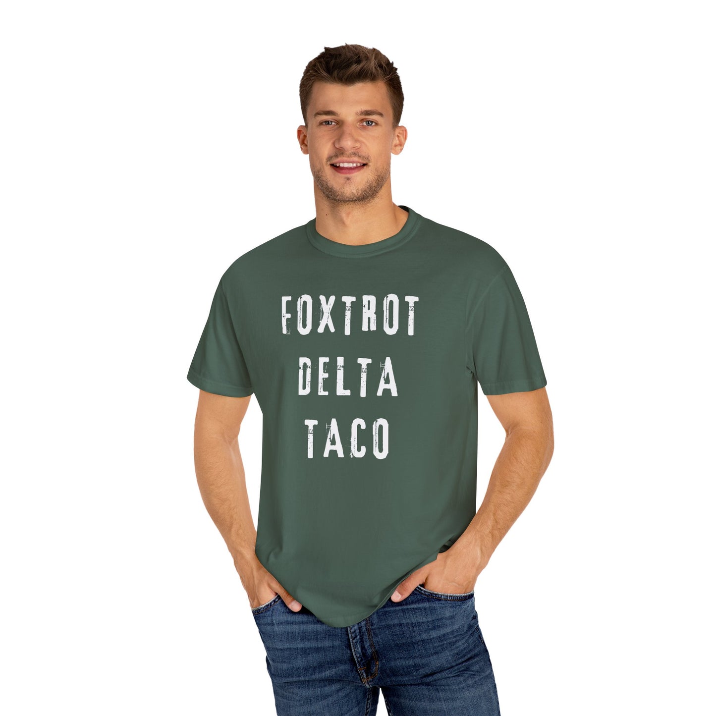 Foxtrot Delta Taco FDT Comfort Colors T-Shirt - Unisex Garment-Dyed Tee, Funny Gift, Taco Political Apparel, Everyday Wear, Summer Style