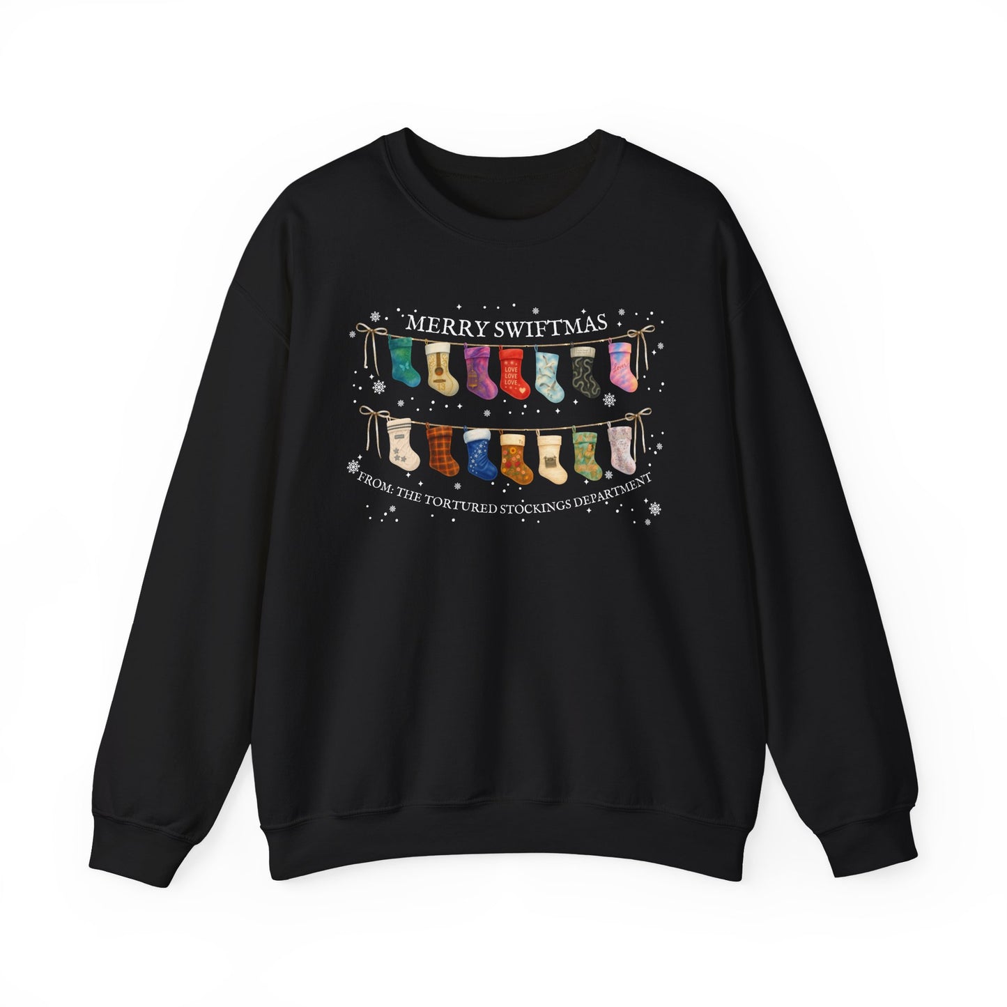 The Tortured Stockings Department Crewneck Sweatshirt — “Merry Swiftmas” Holiday Sweater