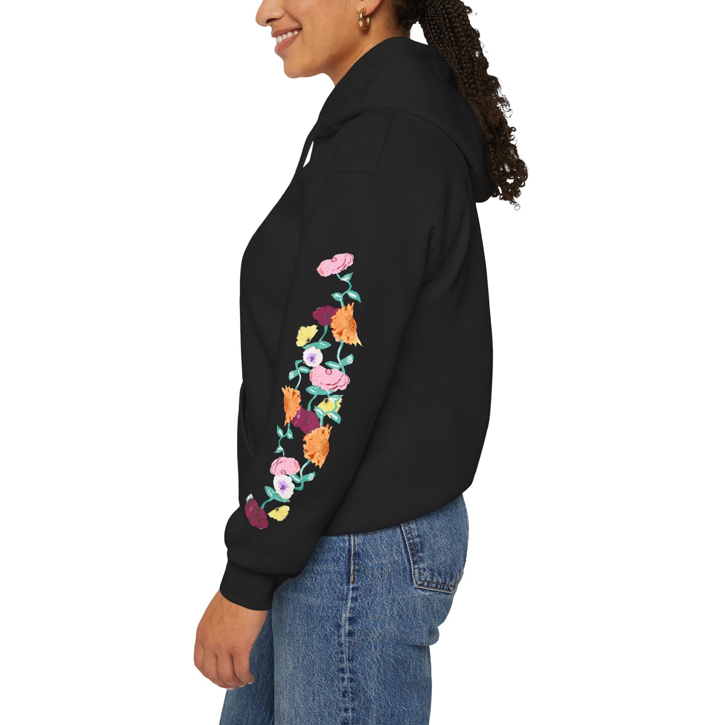 Acoustic Piano Floral Sleeve Hoodie