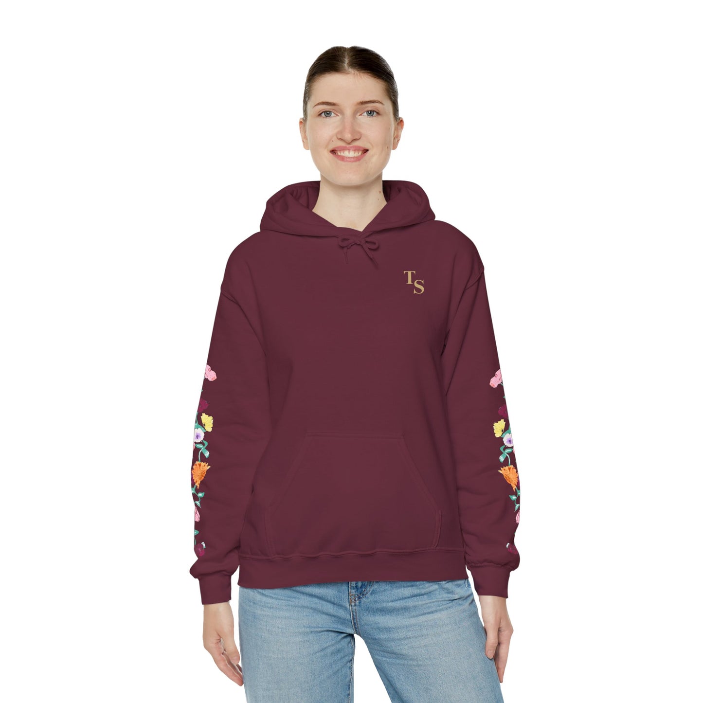 Acoustic Piano Floral Sleeve Hoodie