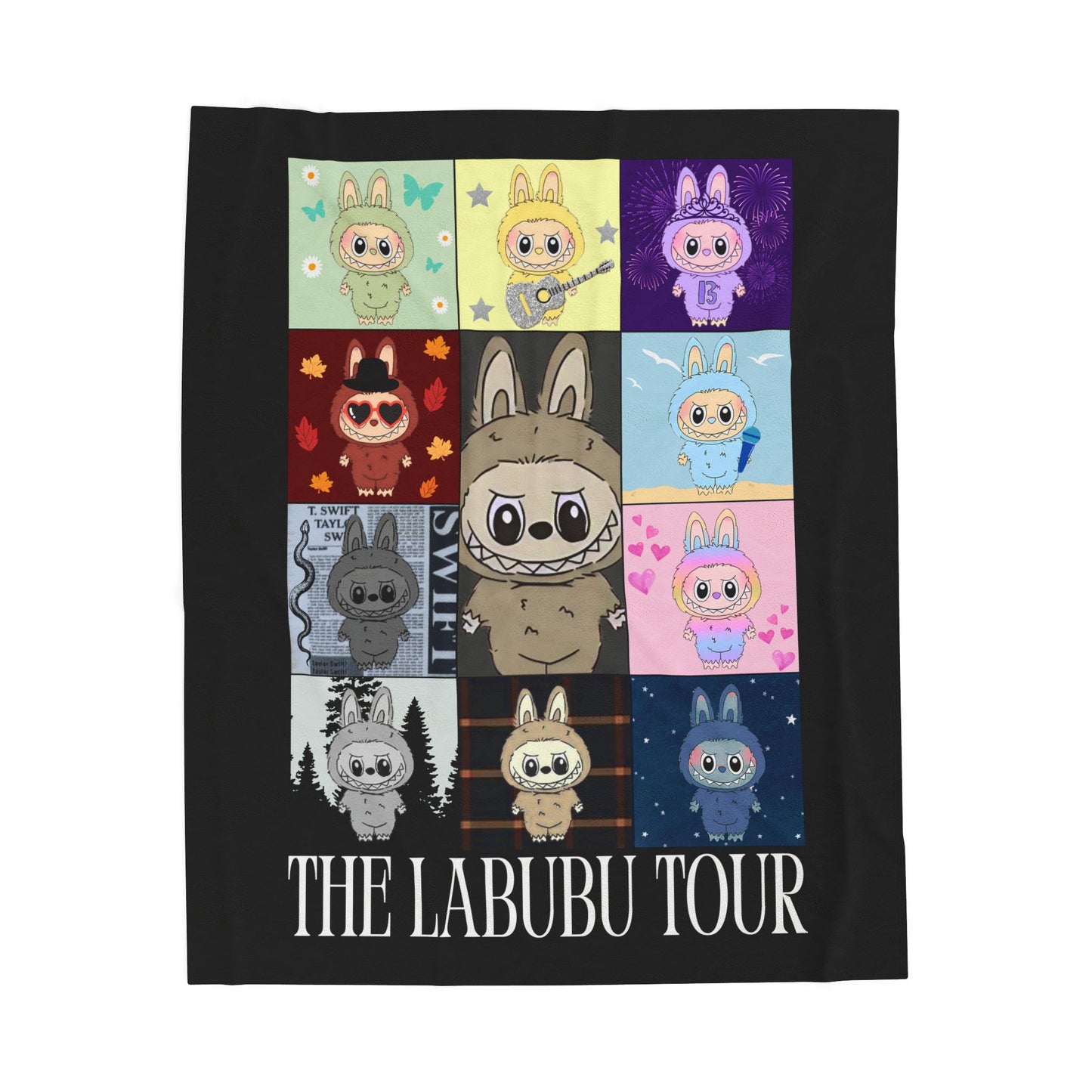 Character Tour Velveteen Plush Blanket, Cozy Home Decor, Cute Character Throw, Gift for Kids and Fans, Soft Snuggle Blanket