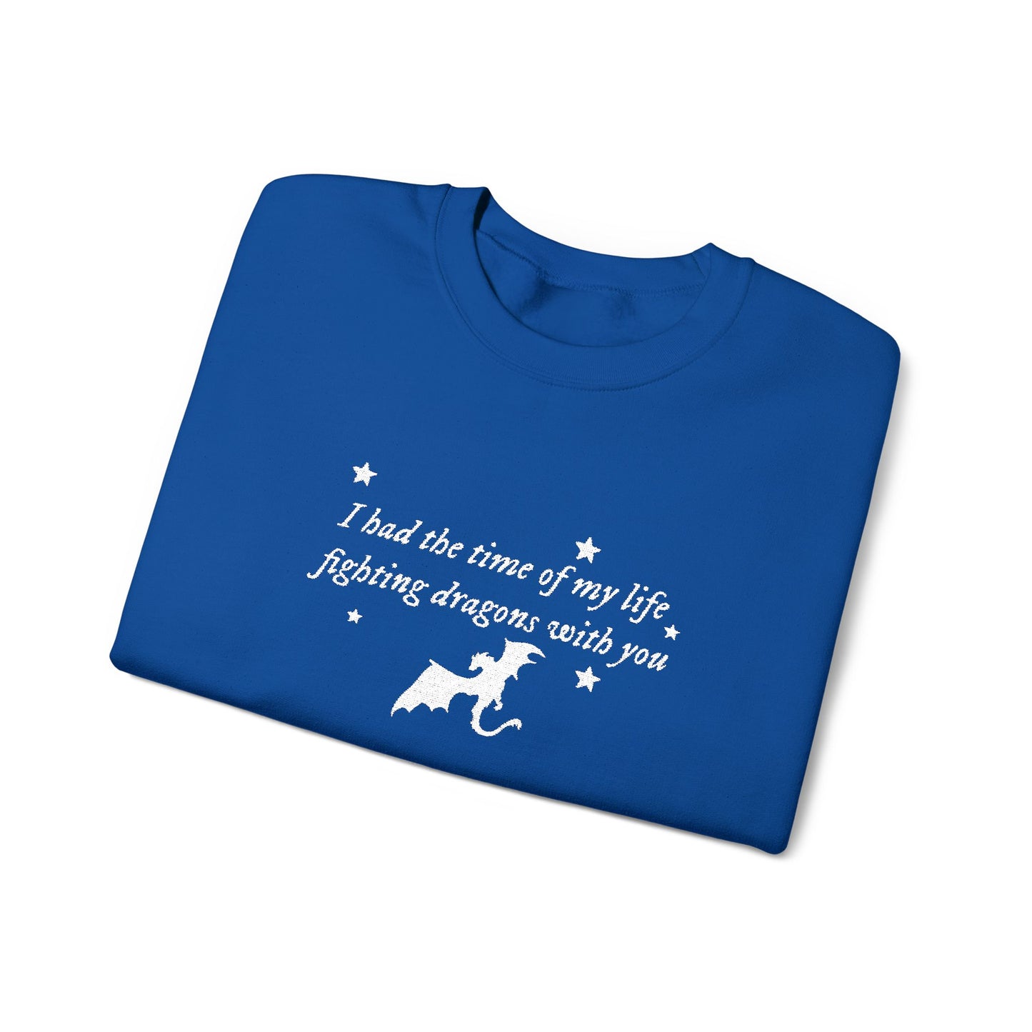 Embroidered Crewneck Sweatshirt — fighting dragons with you