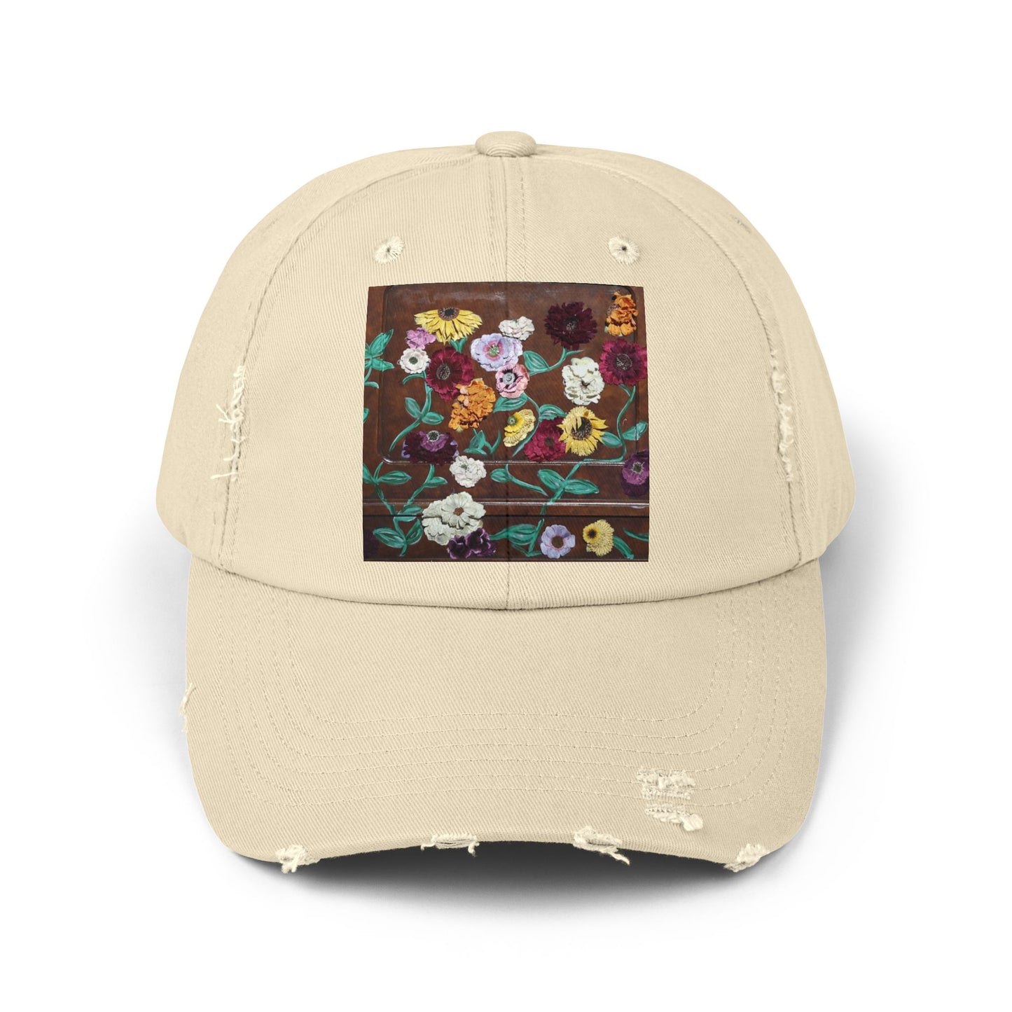 Surprise Song Floral Piano - Unisex Distressed Cap