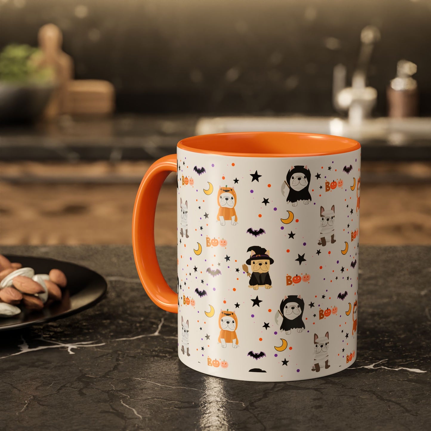 Frenchie Halloween Mugs – Cute Frenchies in Costumes, Perfect for Fall Decor, Gifts, Hot Beverages, & Spooky Celebrations