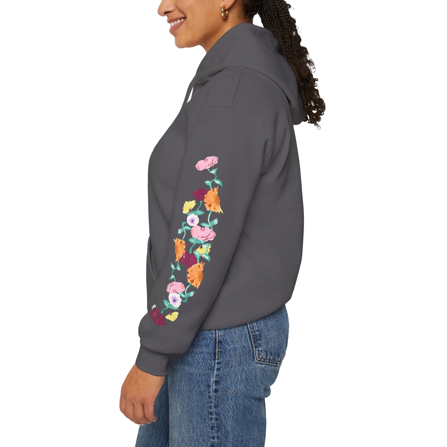 Acoustic Piano Floral Sleeve Hoodie