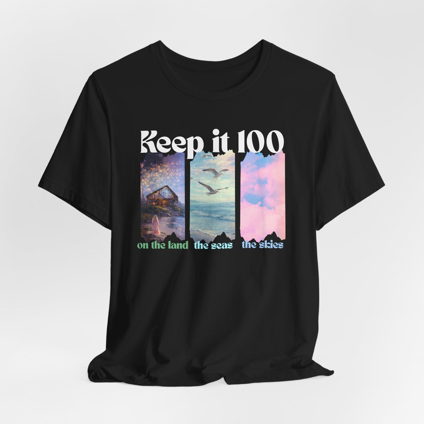 Keep It 100 Triple Graphic Tee — Land • Sea • Sky