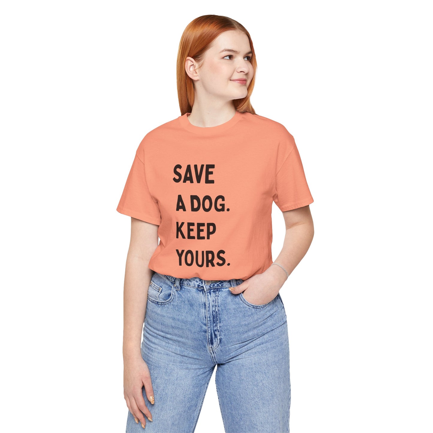 Save a Dog Unisex Jersey Tee, Dog Lover T-Shirt, Animal Rescue Shirt, Pet Adoption Gift, Support Animal Welfare Tee
