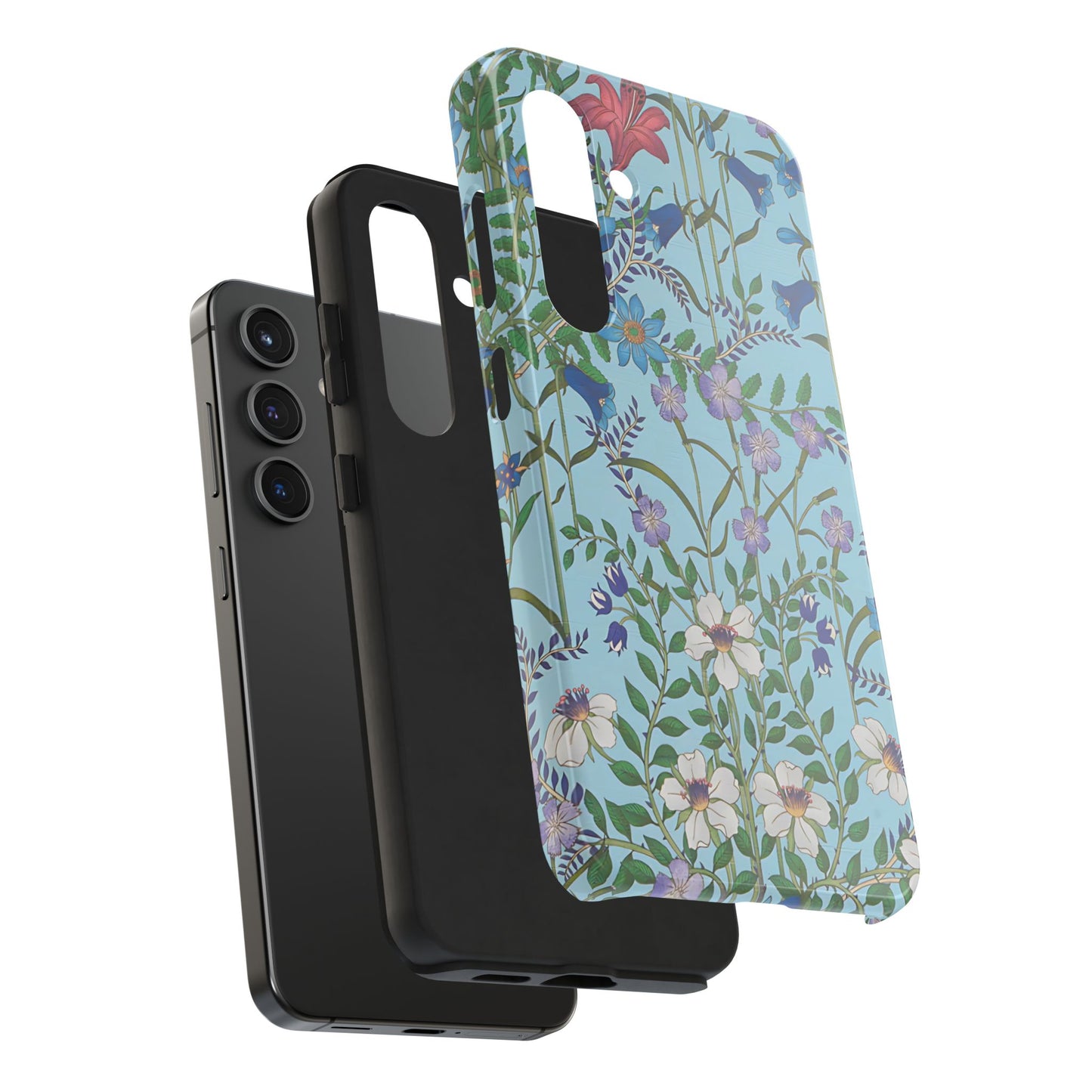 Vibrant Floral Tough Phone Case "Flora Blue"- Durable Protection for Your Device