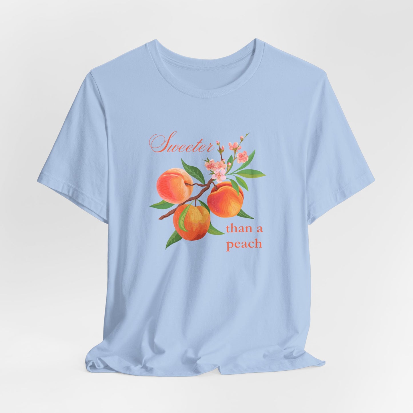Sweeter than a Peach, Softer than a Kitten - Bella Canvas Unisex Jersey T-Shirt | Graphic Tee for Cat Lovers, Gifts for Her, Birthday Present, Casual Wear, Peach and Kitten Designs