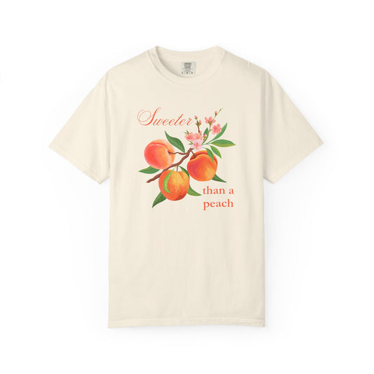 Sweeter than a Peach, Softer than a Kitten - Comfort Colors Unisex T-Shirt | Graphic Tee for Cat Lovers, Gifts for Her, Birthday Present, Casual Wear, Peach and Kitten Designs