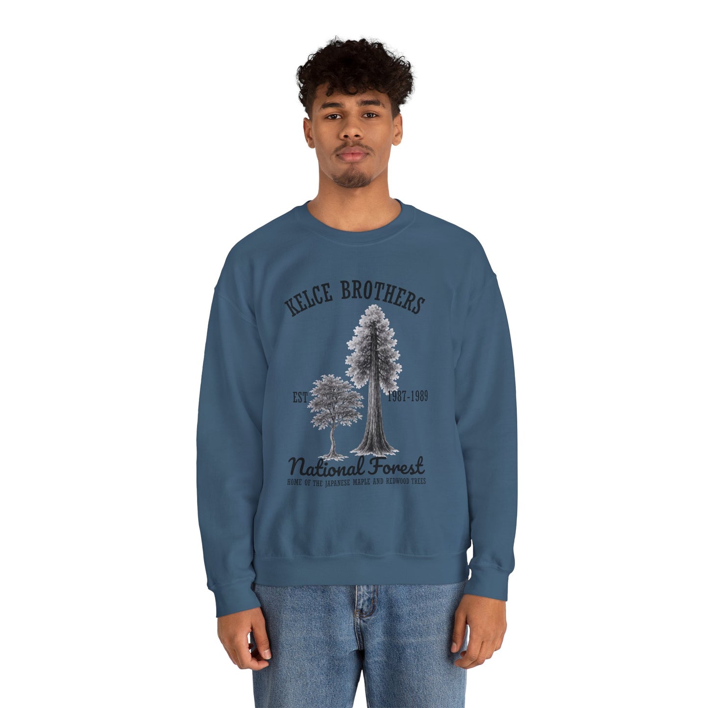Kelce National Forest Crewneck Sweatshirt - "Kelce Brothers" Vintage Tree Graphic