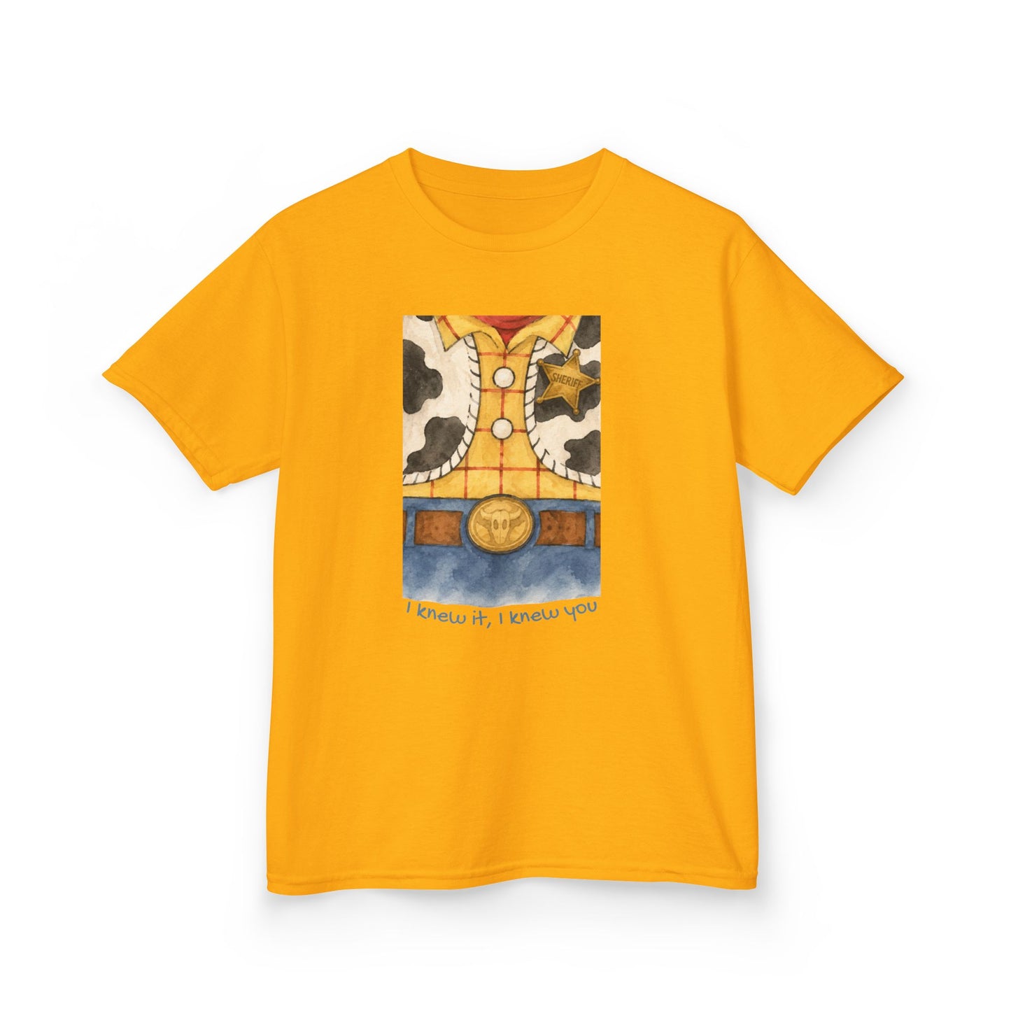 Kids T-Shirt — "I Knew It, I Knew You" Cowboy Outfit Graphic