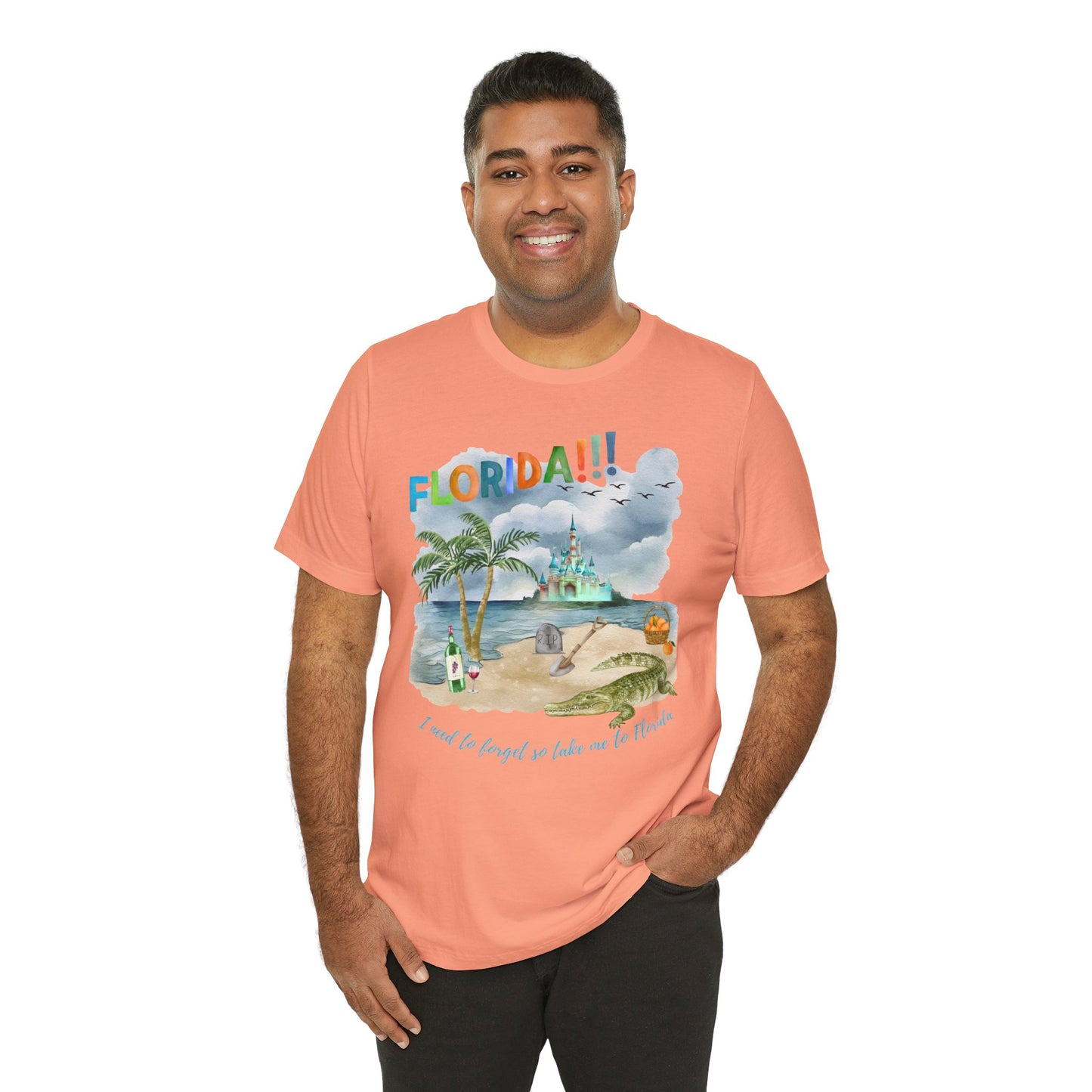 FLORIDA!!! Watercolor Print - Unisex Jersey Short Sleeve Tee