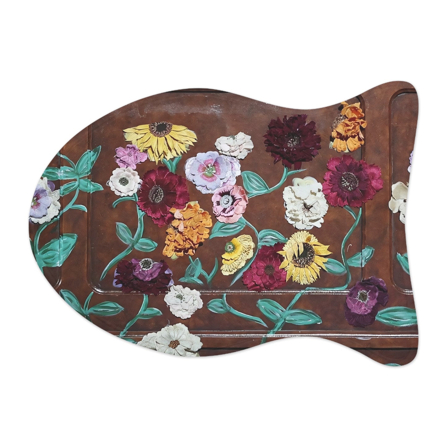 Acoustic Piano Floral Pet Feeding Mat — Waterproof Bowl Placemat for Dogs & Cats