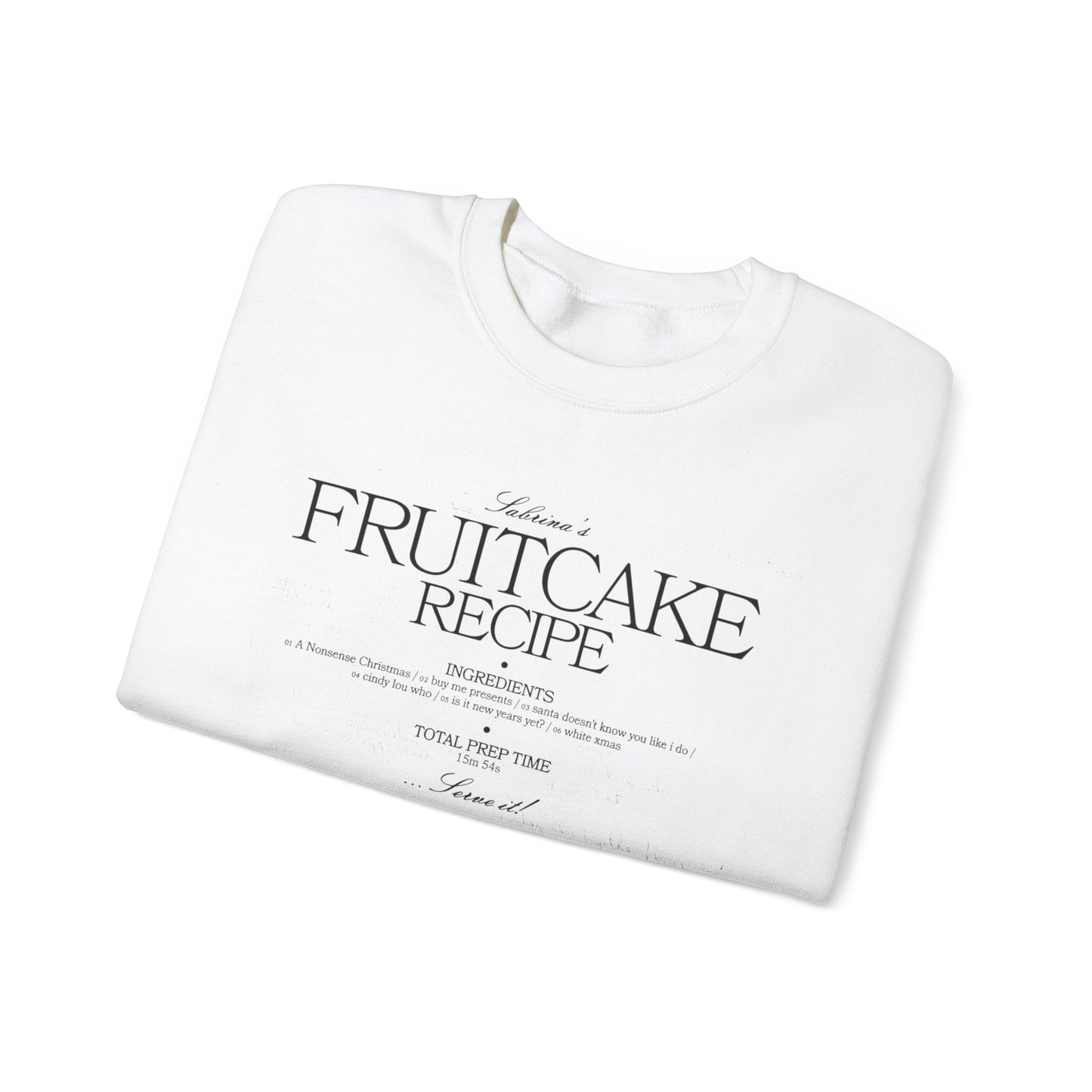 fruitcake recipe with handwriting - Unisex Heavy Blend™ Crewneck Sweatshirt