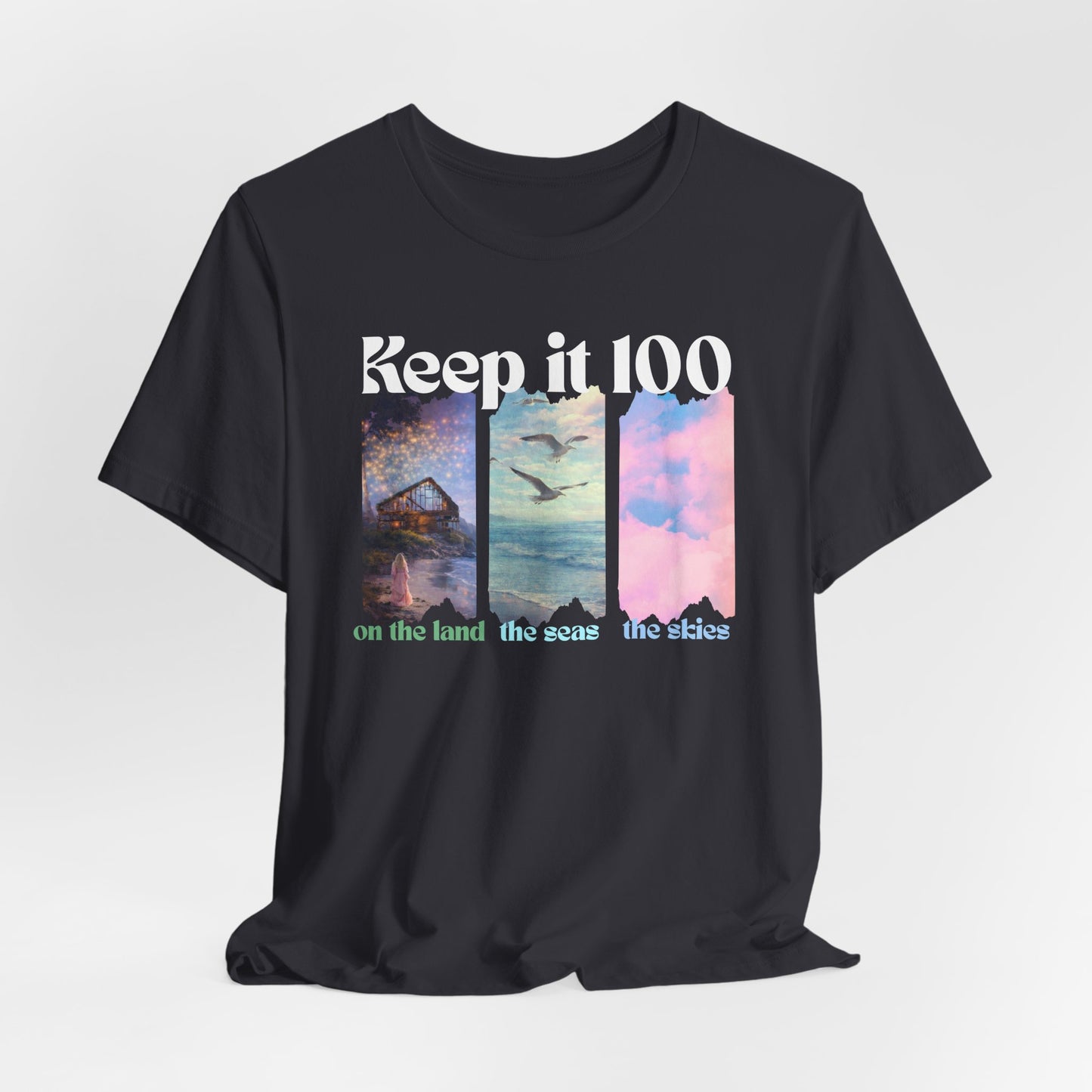Keep It 100 Triple Graphic Tee — Land • Sea • Sky