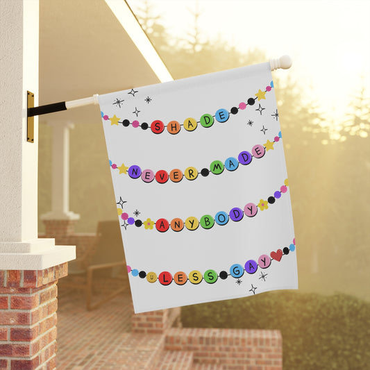 Shade Never Made Anybody Less Gay - Friendship Bracelet Pride Flag - Colorful Garden Flag with Pride Message, LGBTQ+ Outdoor Decor, Garden Banner for Celebrations, Vibrant Floral Display, Cheerful Home [...]