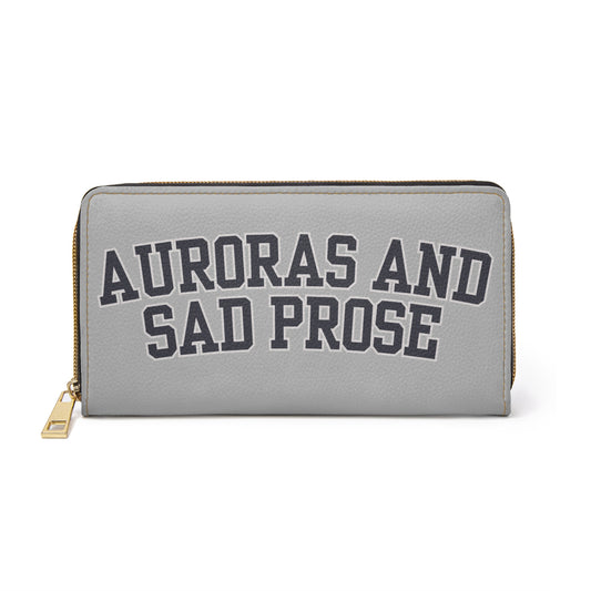Auroras and Sad Prose Zipper Wallet — Literary Quote Long Wallet