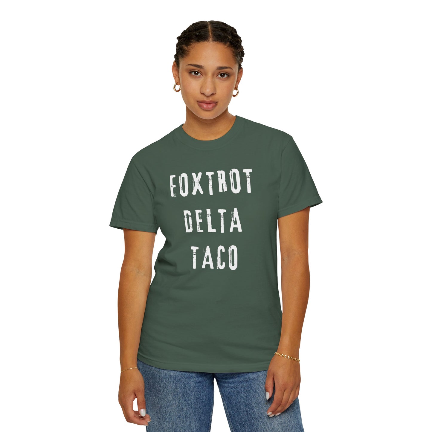 Foxtrot Delta Taco FDT Comfort Colors T-Shirt - Unisex Garment-Dyed Tee, Funny Gift, Taco Political Apparel, Everyday Wear, Summer Style