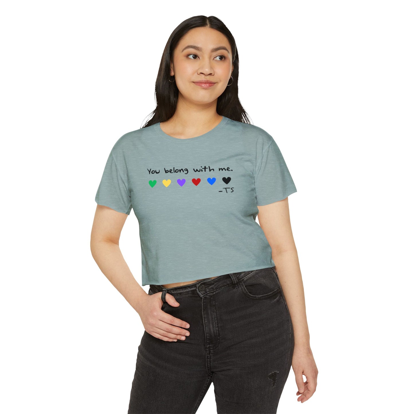 Festival Vibes Crop Top - You Belong With Me, Pride Apparel, LGBTQ+ Clothing, Summer Festival Wear, Concert Outfit