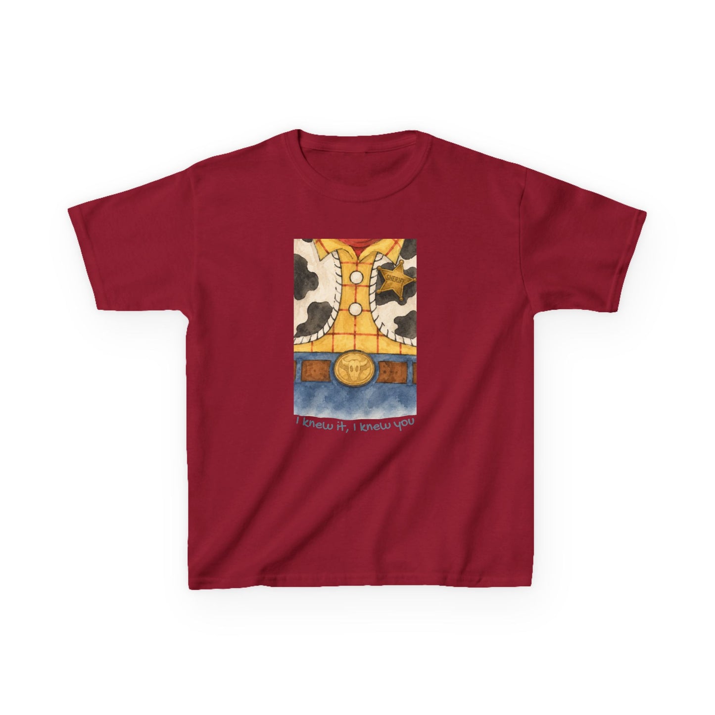 Kids T-Shirt — "I Knew It, I Knew You" Cowboy Outfit Graphic