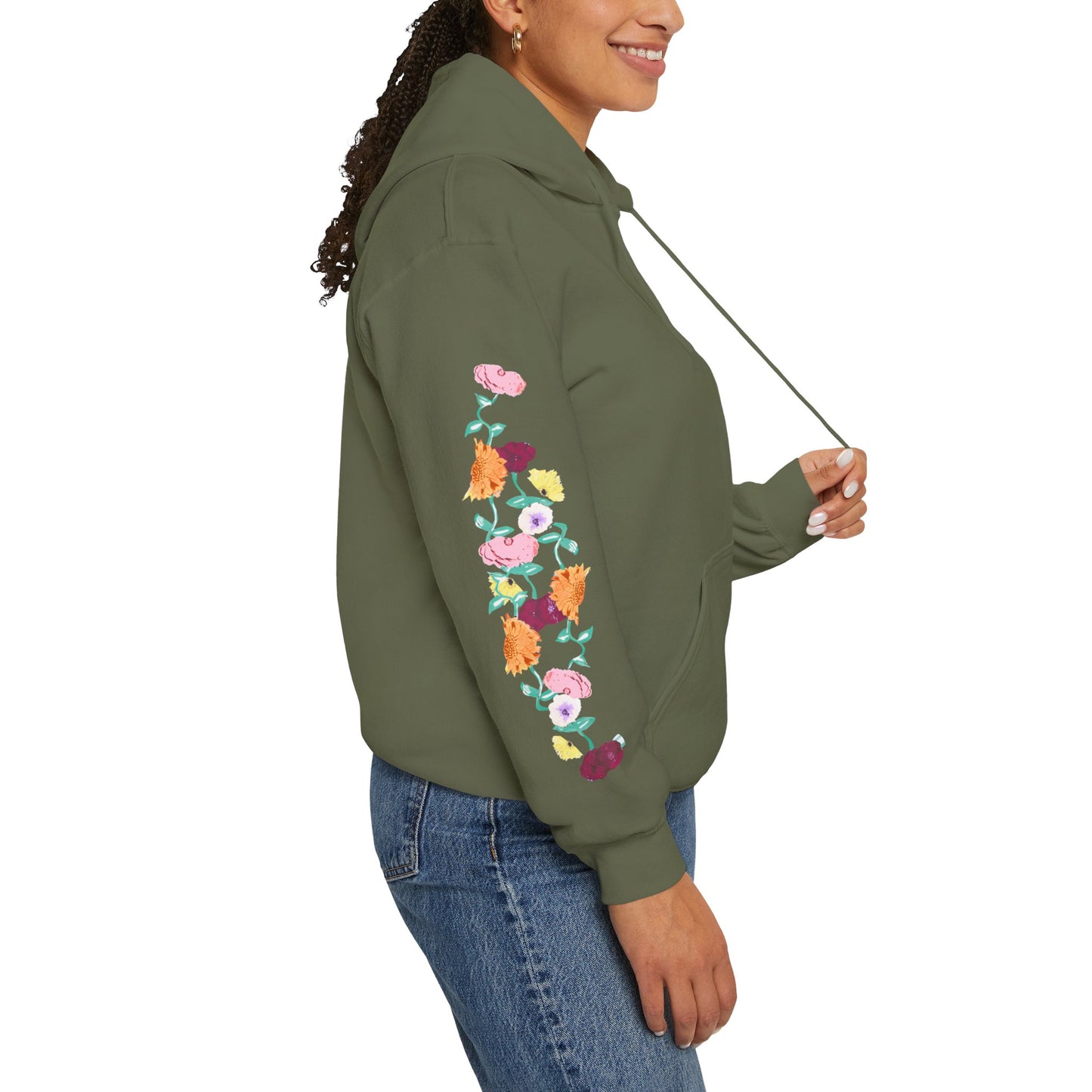 Acoustic Piano Floral Sleeve Hoodie