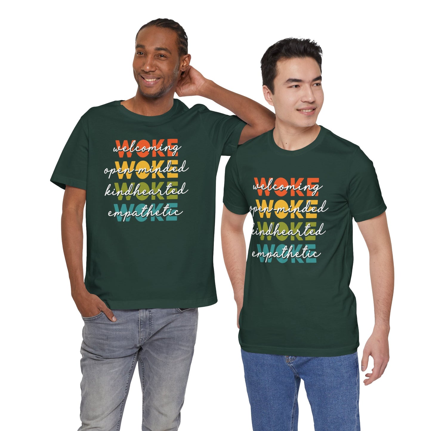 WOKE Acronym Message Tee, Woke Unisex Shirt, Kindhearted T-Shirt, Open-Minded Graphic Top, Awareness Apparel, Gift for Activists