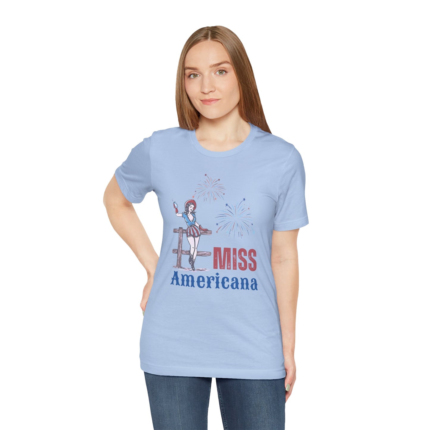 'Miss Americana' Unisex Jersey Tee, Perfect for 4th of July, Independence Day, Summer Parties, Americana Style, Vintage Vibes
