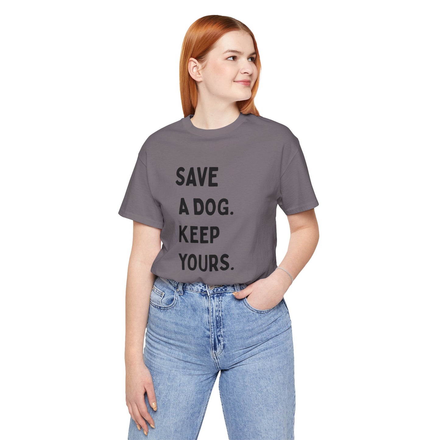 Save a Dog Unisex Jersey Tee, Dog Lover T-Shirt, Animal Rescue Shirt, Pet Adoption Gift, Support Animal Welfare Tee