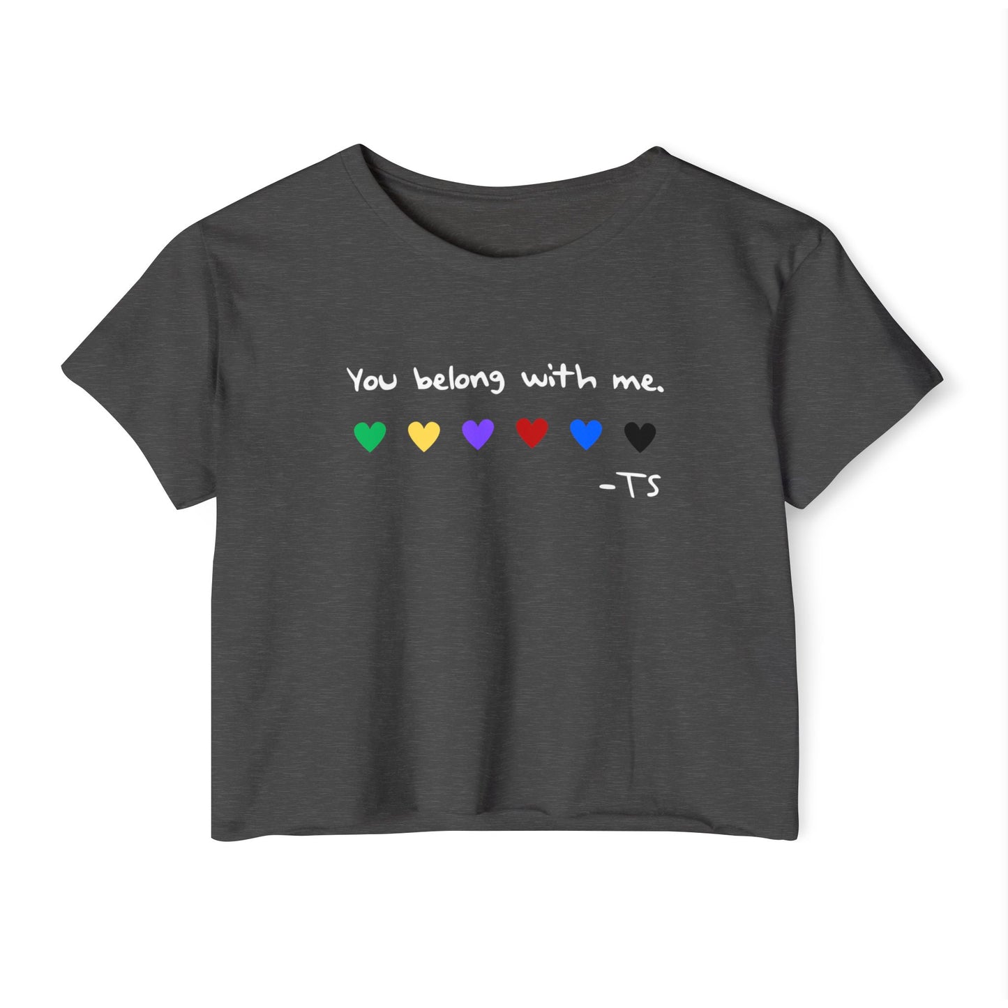 Festival Vibes Crop Top - You Belong With Me, Pride Apparel, LGBTQ+ Clothing, Summer Festival Wear, Concert Outfit