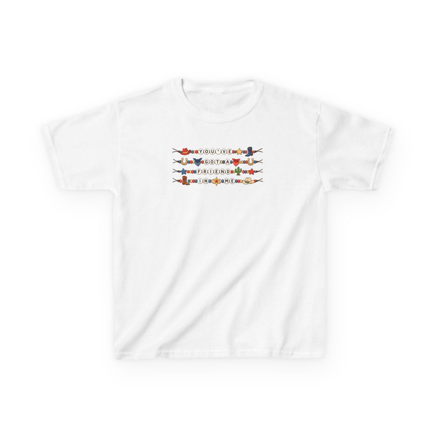 Kids Friendship Bracelet Western Pattern Tee — Vintage Toy Plane Graphic Shirt for Boys & Girls