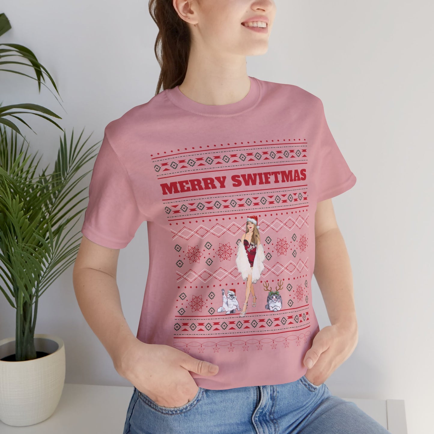 Ugly Swiftmas Sweater Unisex Jersey Short Sleeve Tee