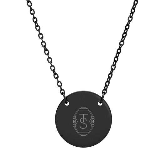 TS Engraved Circle Necklace