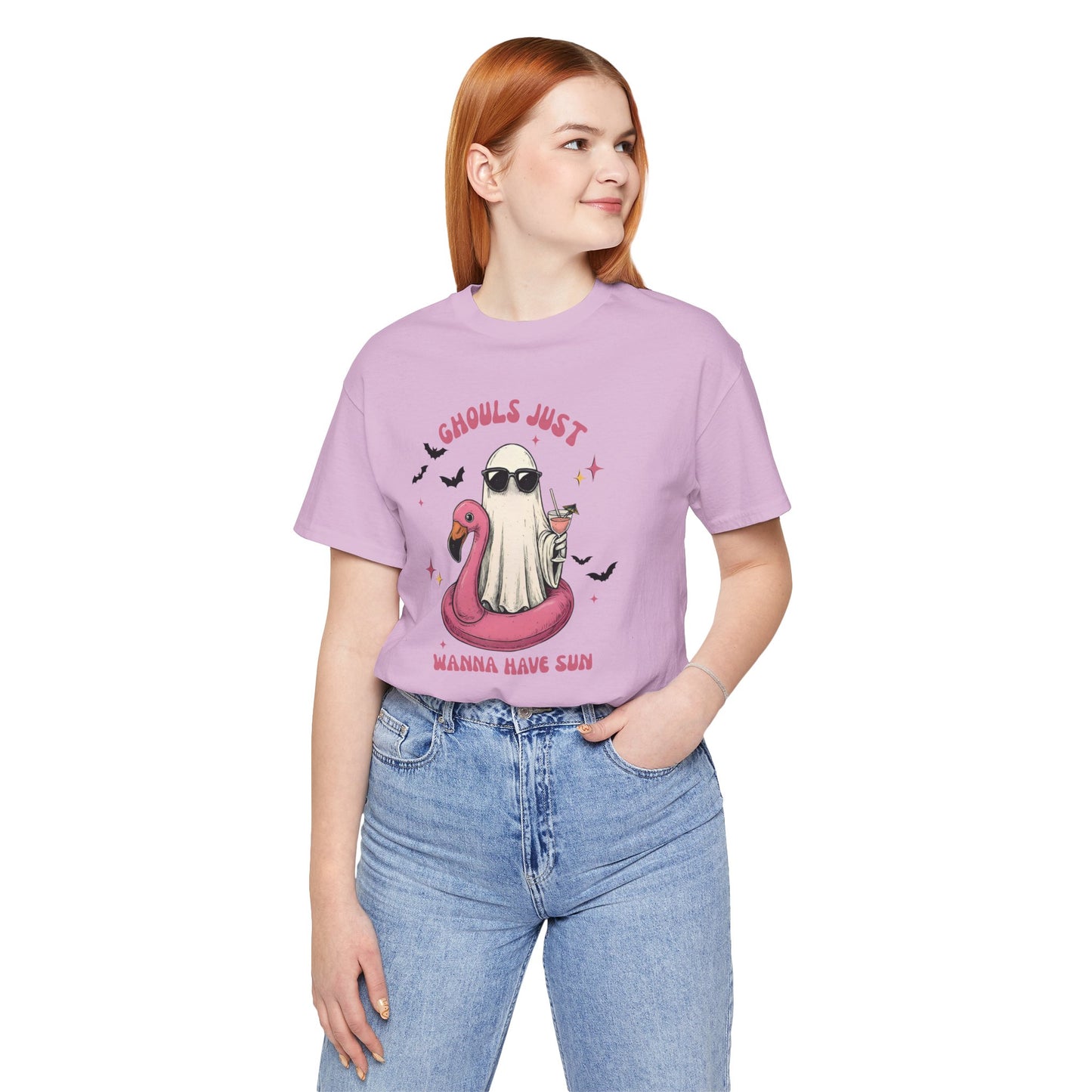 Ghouls Just Wanna Have Sun Tee, Fun Summer T-Shirt, Halloween Shirt, Ghost Apparel, Beach Party Top, Casual Unisex Tee