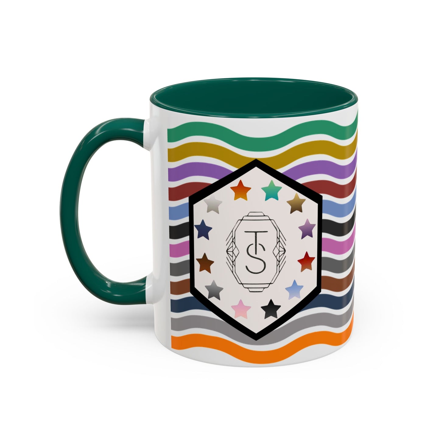 Wavy Tay-pendence Day Flag - Colorful Coffee Mugs - Spirited Sipware for Home, Office, Birthdays, or Holidays, Unique Gift Idea, Customizable Designs, Vibrant Drinkware