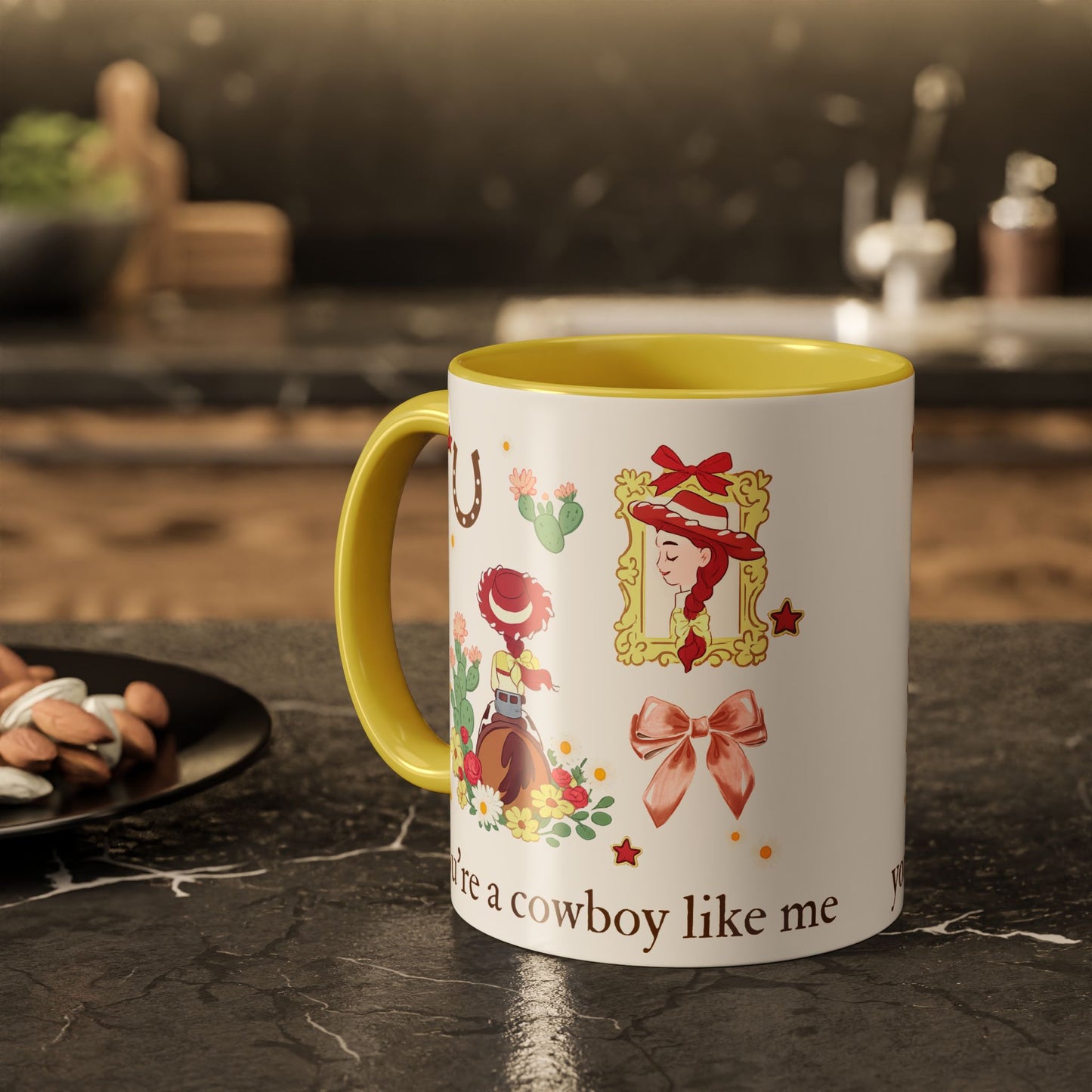 Cowgirl Cowboy Mug – "You're a Cowboy Like Me" Colorful 11oz Ceramic Coffee Cup