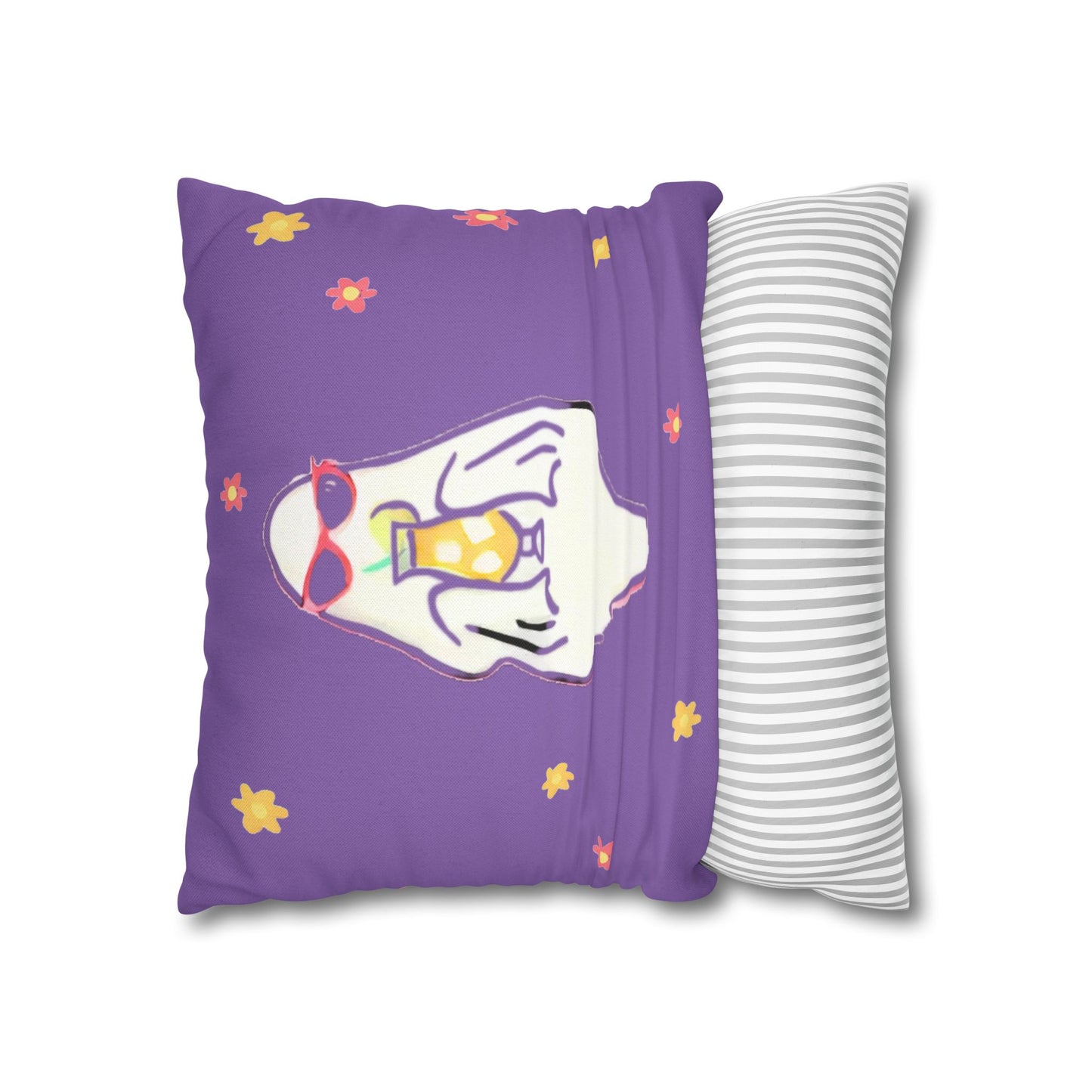 Chic Ghost Pillowcase, Cozy Decor, Halloween Vibes, Cute Home Accent, Gift for Ghost Lovers, Spooky Season Decor