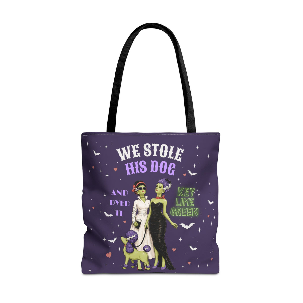 Gothic Brides Tote Bag — Retro Monster Dog Walk Design