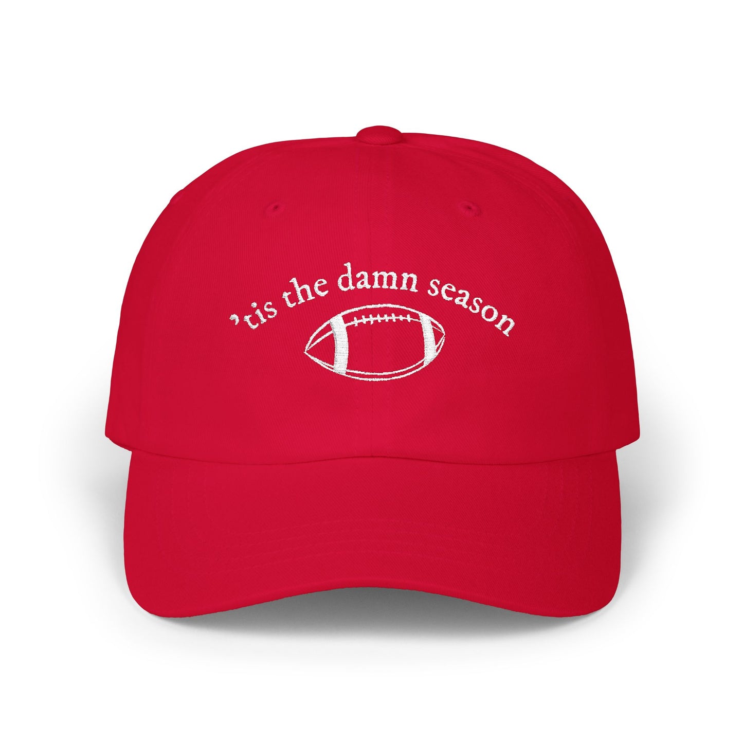 Football Dad Cap – “’Tis the Damn Season” Embroidered Classic Dad Hat