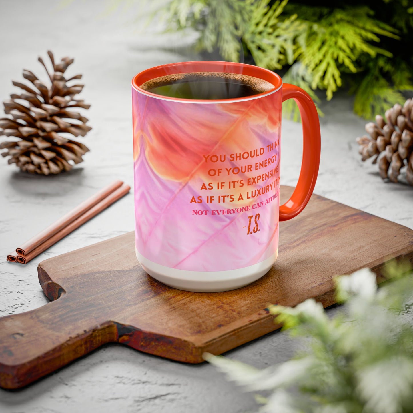 Colorful Luxury Energy Inspirational Mug, Motivational Coffee Cup, Unique Gift, Office Decor, Self-Care Reminder